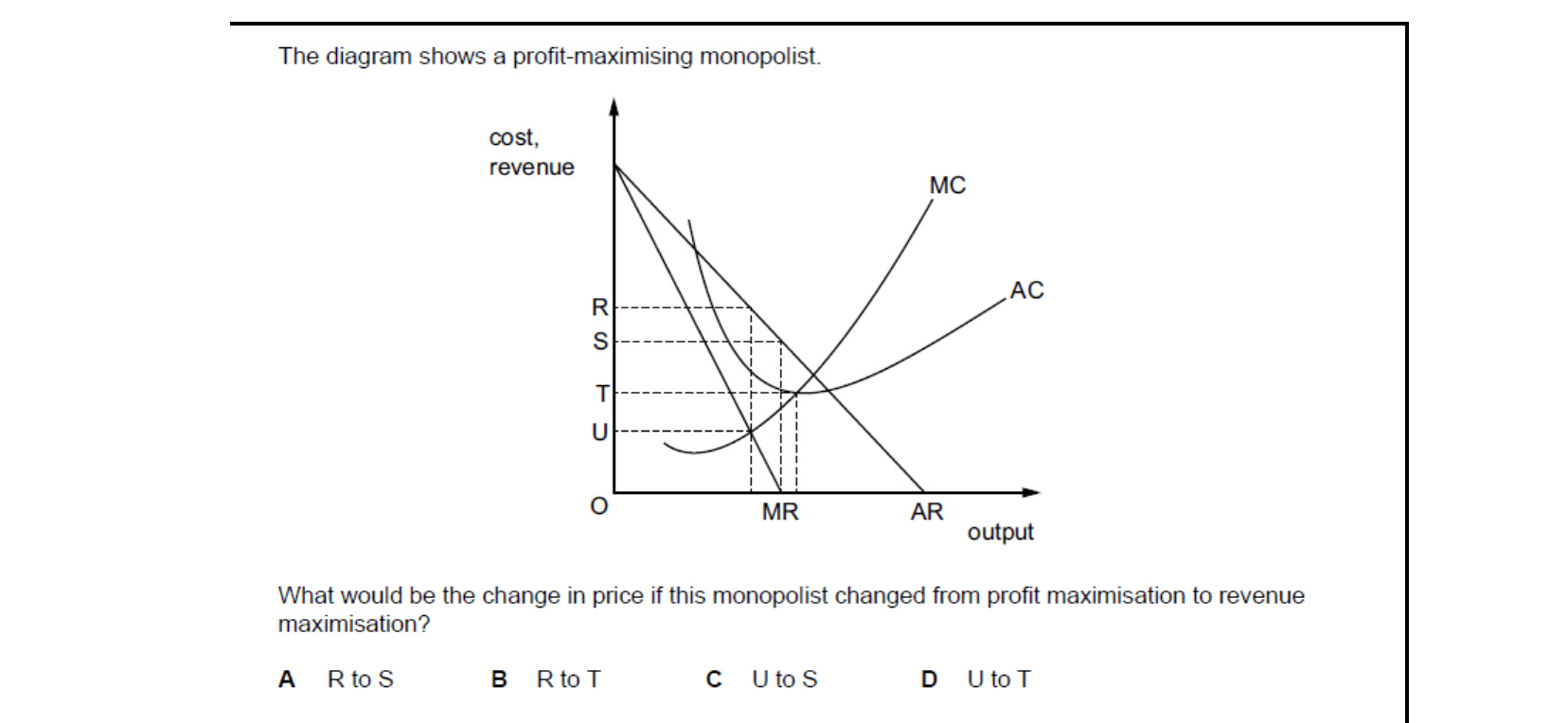 CIE 9708 Economics multiple-choice question on Differing Objectives and Policies of Firms (image 2)