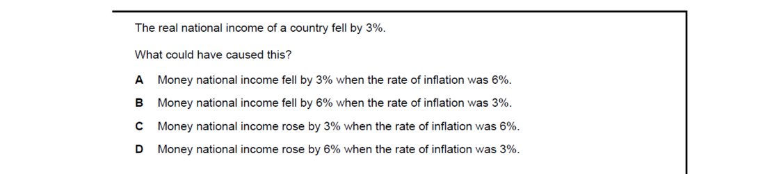 CIE 9708 Economics multiple-choice question on Economic Growth (image 7)