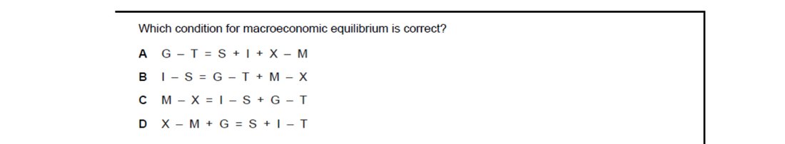 CIE 9708 Economics multiple-choice question on Introduction to the Circular Flow of Income (image 8)