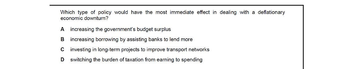 CIE 9708 Economics multiple-choice question on Monetary Policy (image 5)