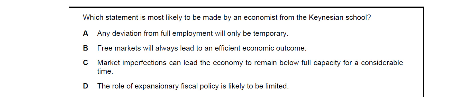 CIE 9708 Economics multiple-choice question on Economic Growth and Sustainability (image 7)