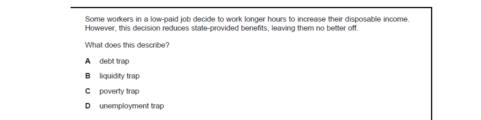 CIE 9708 Economics multiple-choice question on Equity and Redistribution of Income and Wealth (image 10)