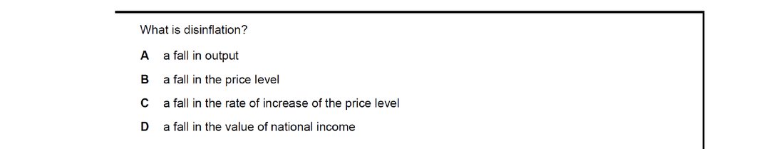 CIE 9708 Economics multiple-choice question on Price Stability (image 5)