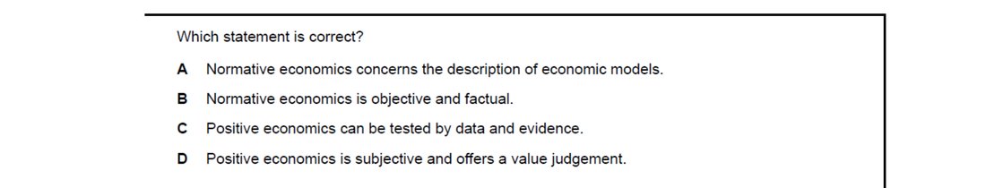 CIE 9708 Economics multiple-choice question on Economic Methodology (image 8)