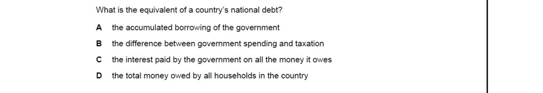CIE 9708 Economics multiple-choice question on Fiscal Policy (image 1)
