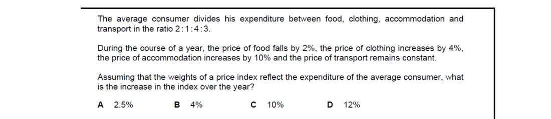 CIE 9708 Economics multiple-choice question on Price Stability (image 10)