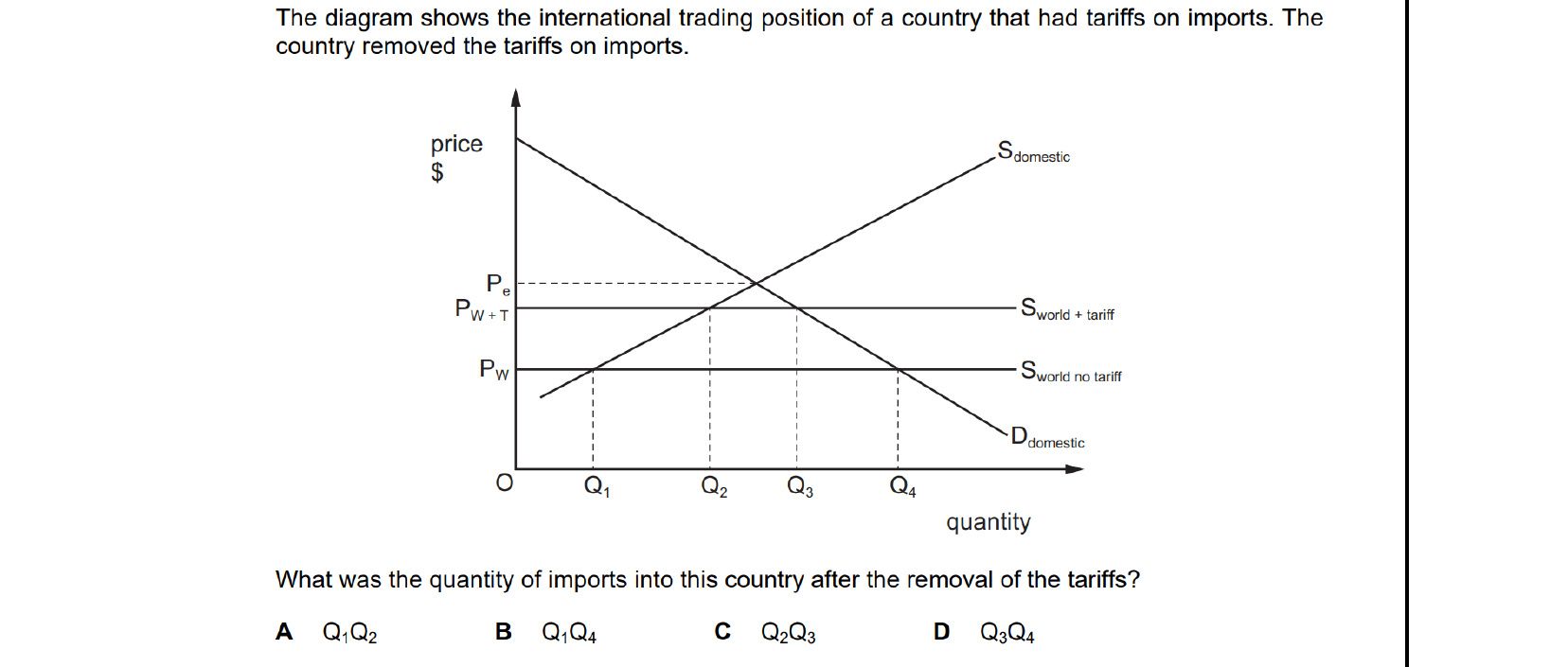 CIE 9708 Economics multiple-choice question on Policies to Correct Disequilibrium in the Balance of Payments (image 1)
