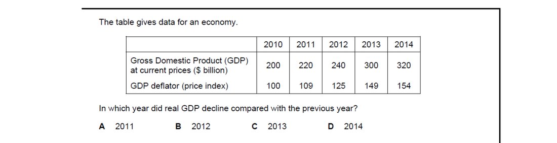 CIE 9708 Economics multiple-choice question on Economic Growth (image 3)