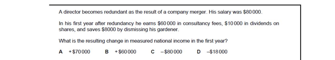 CIE 9708 Economics multiple-choice question on National Income Statistics (image 7)
