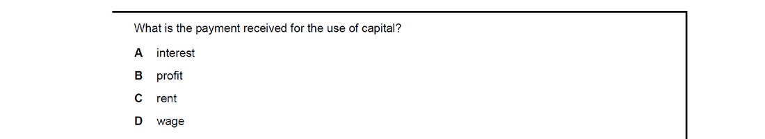 CIE 9708 Economics multiple-choice question on Factors of Production (image 8)