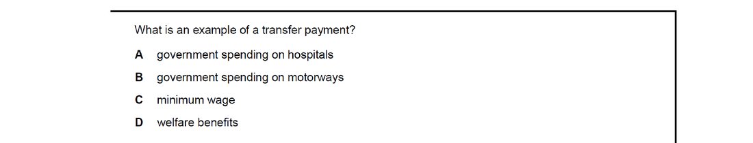 CIE 9708 Economics multiple-choice question on Addressing Income and Wealth Inequality (image 5)