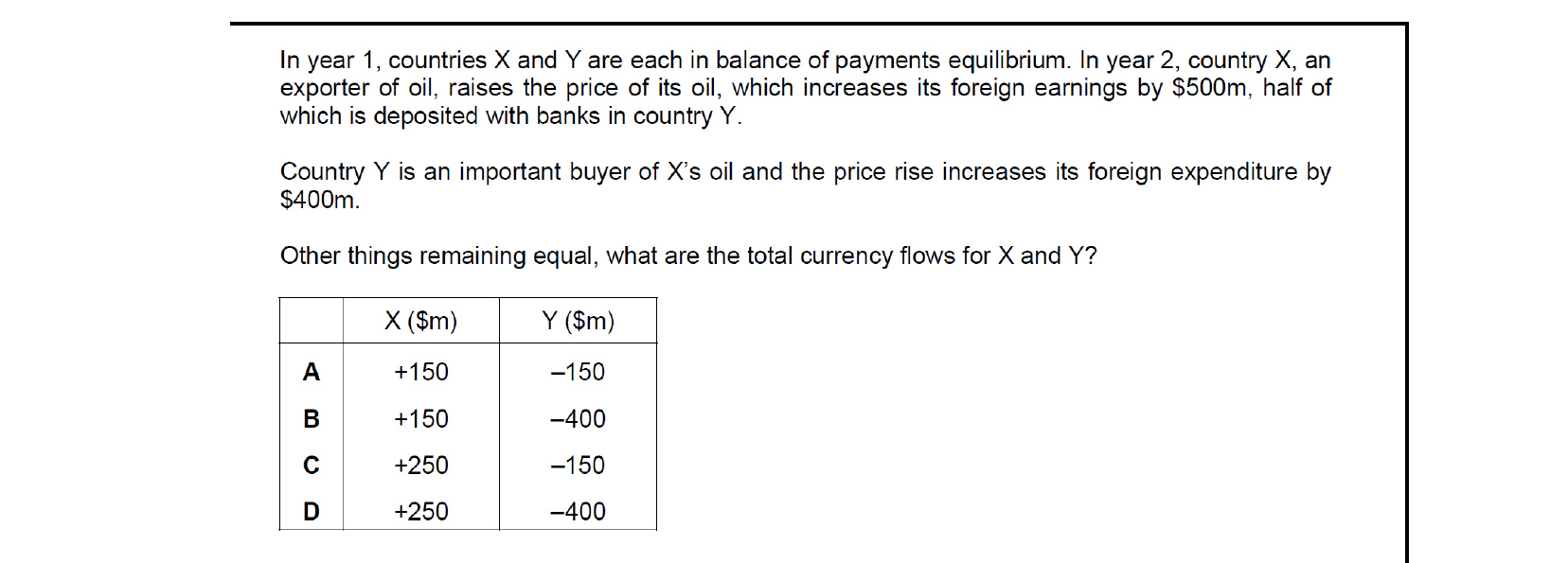 CIE 9708 Economics multiple-choice question on Policies to Correct Disequilibrium in the Balance of Payments (image 3)