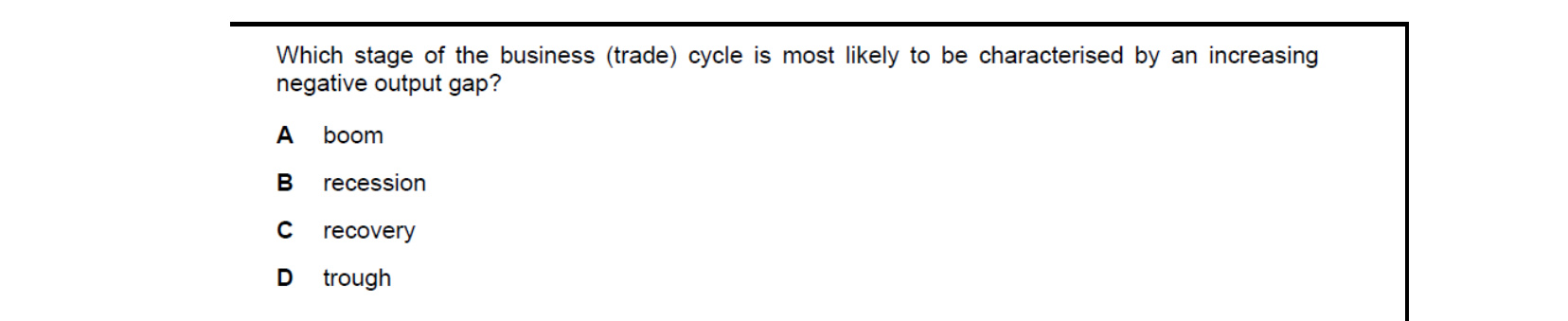 CIE 9708 Economics multiple-choice question on Economic Growth and Sustainability (image 10)